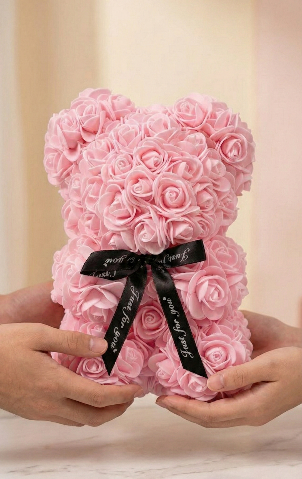 Pink Rose Teddy Bear Romantic Flower Teddy