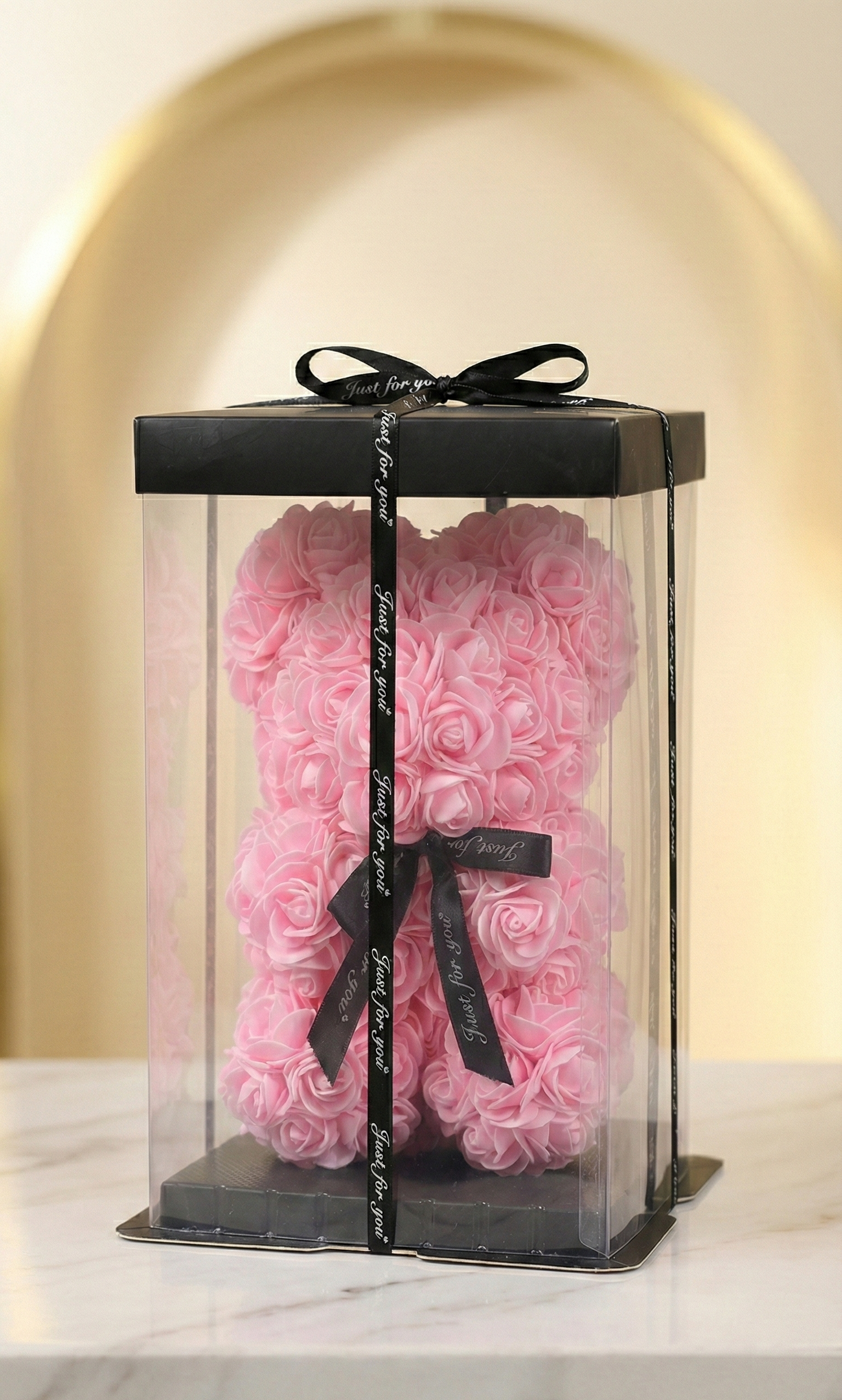 Pink Rose Teddy Bear Romantic Flower Teddy