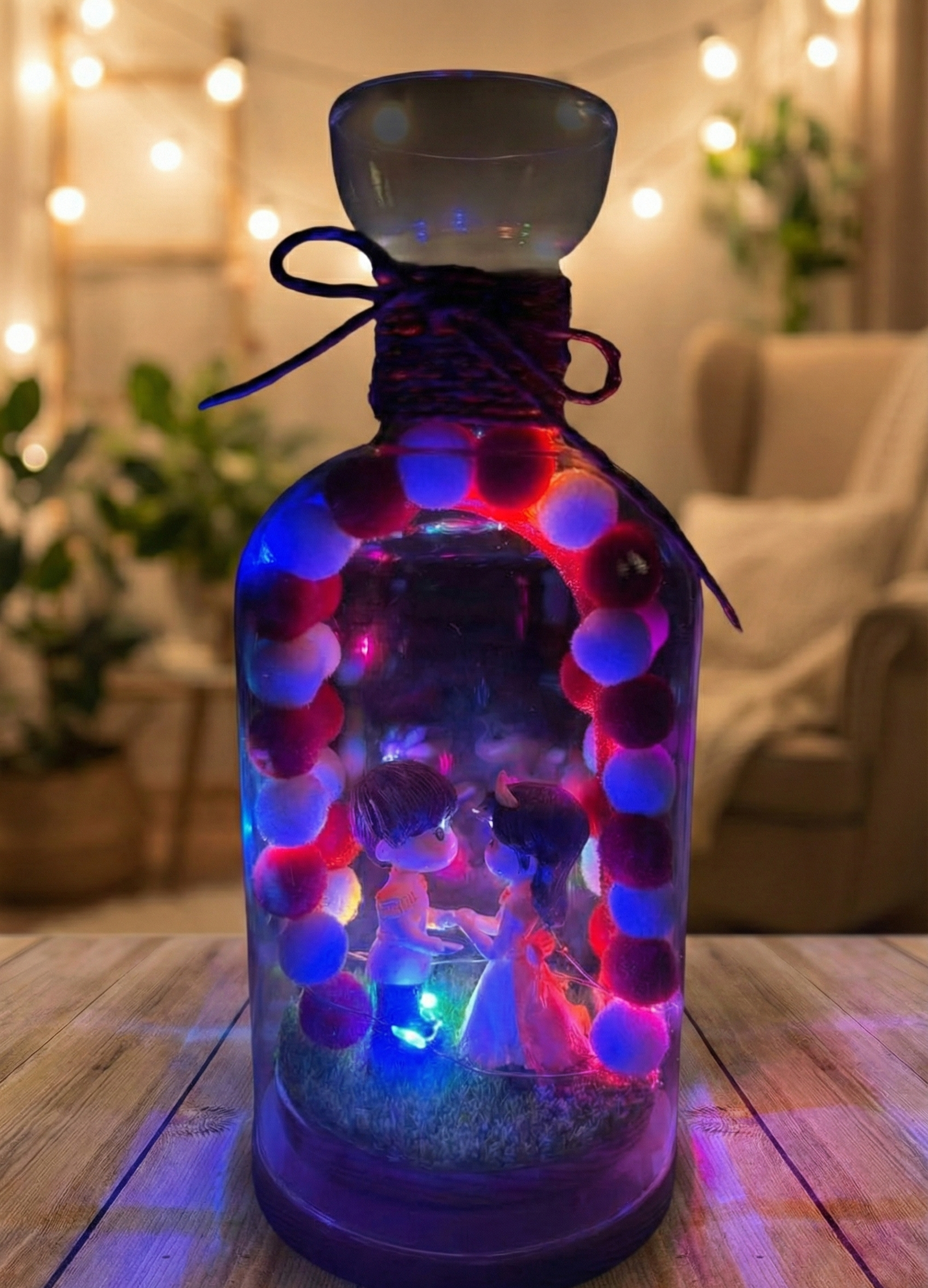Couple LED Bottle Lamp – Romantic Love Showpiece Light
