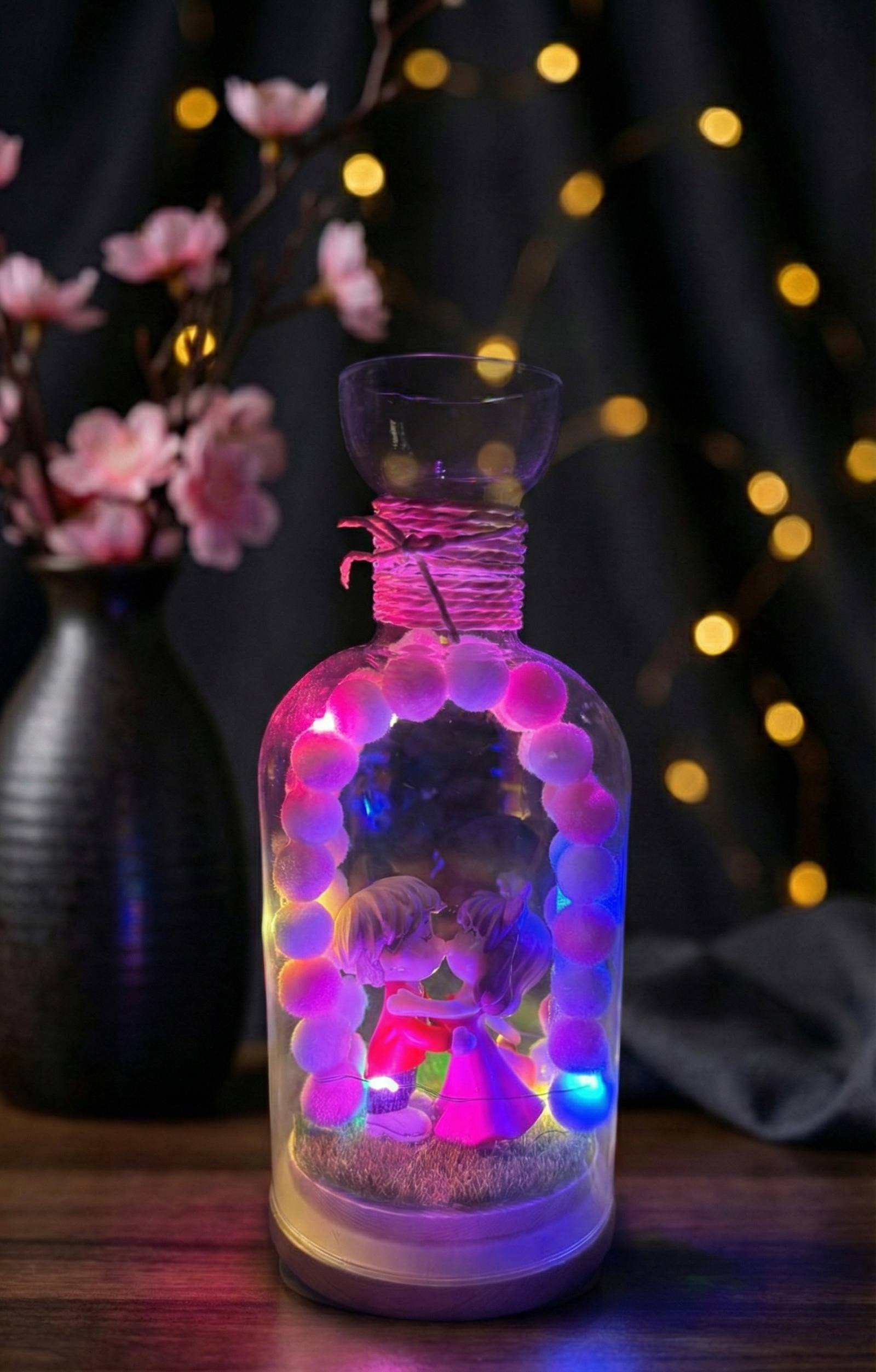 Couple LED Bottle Lamp – Romantic Love Showpiece Light