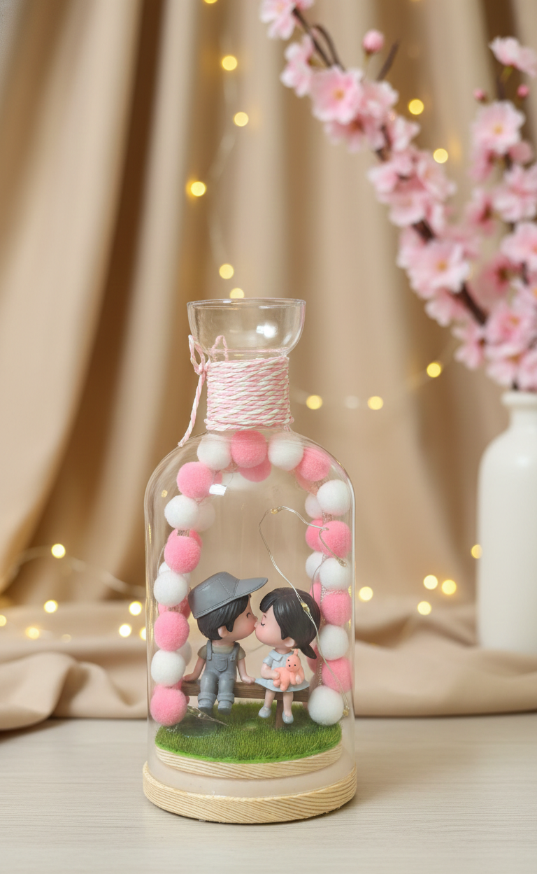 Couple LED Bottle Lamp – Romantic Love Showpiece Light